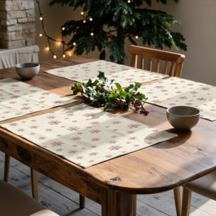 Lot de 2 sets de table anti-taches Red Snowflake