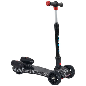 Scooter Plegable Con Música PP y Metal 61x26x63-81 cm Negro