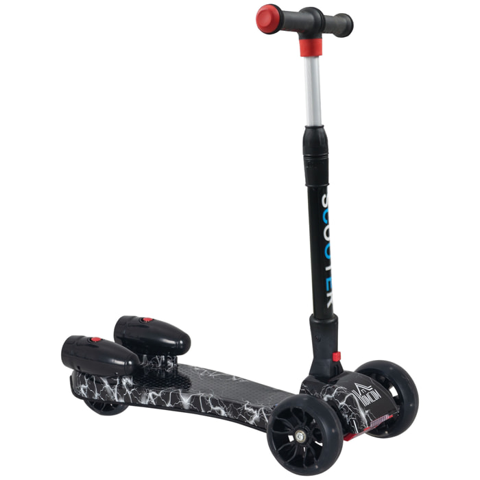 Scooter Plegable Con Música PP y Metal 61x26x63-81 cm Negro