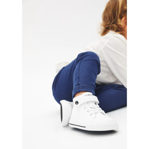 Scarpe da ginnastica per bambini, antiscivolo, punta larga, bianche