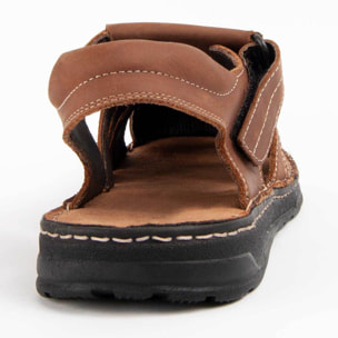 Sandalia De Piel - Marron