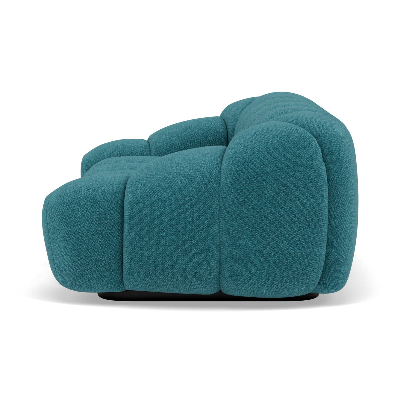Ava - canapé 3 places bubble en velours texturé - Bleu marine