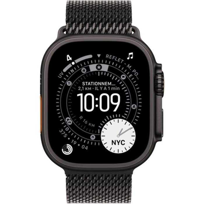 Montre connectée APPLE WATCH 49mm Tit Noir Milanais Ultra 3 L Cellul