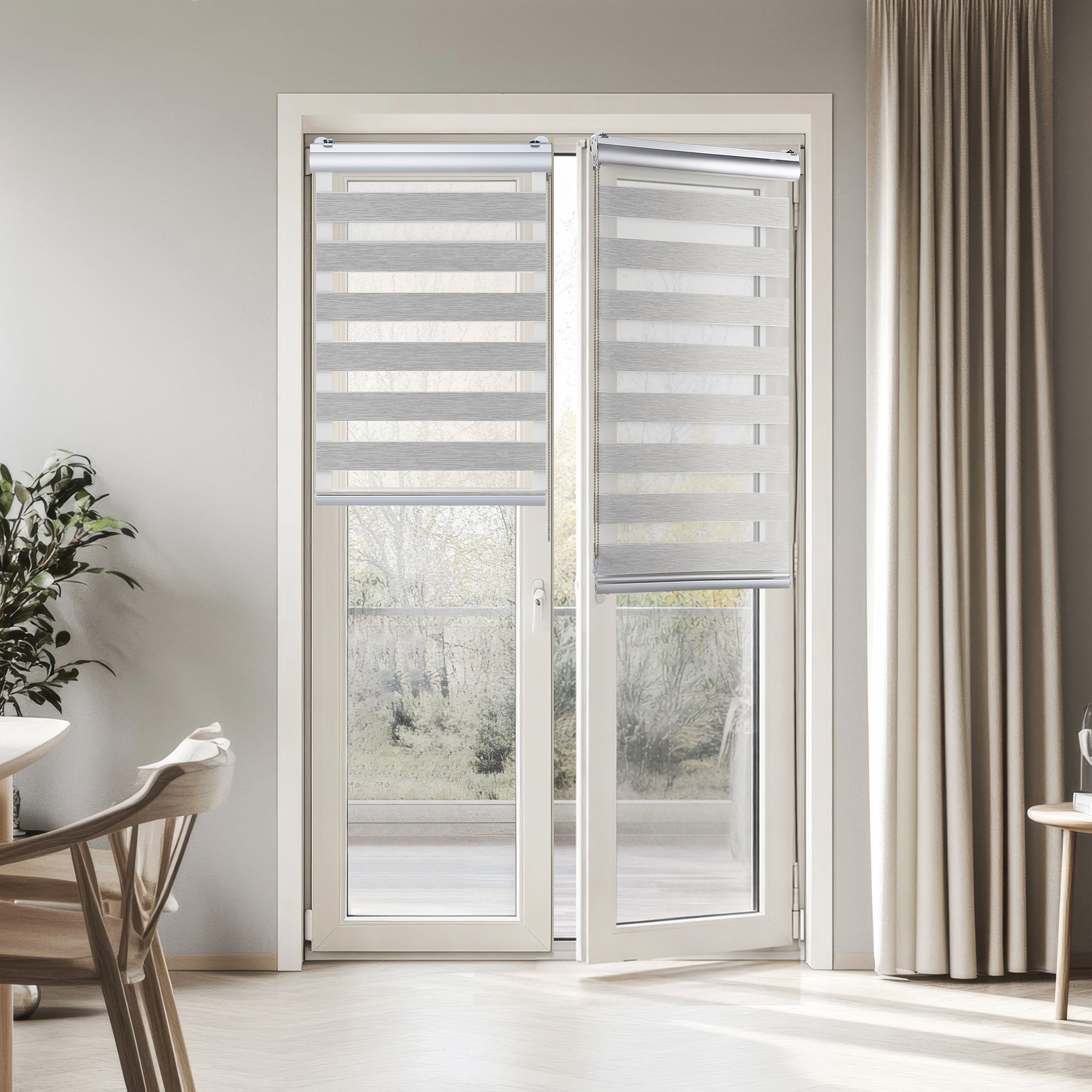 Store Jour/Nuit PLATINUM sans perçage Texture Gris
