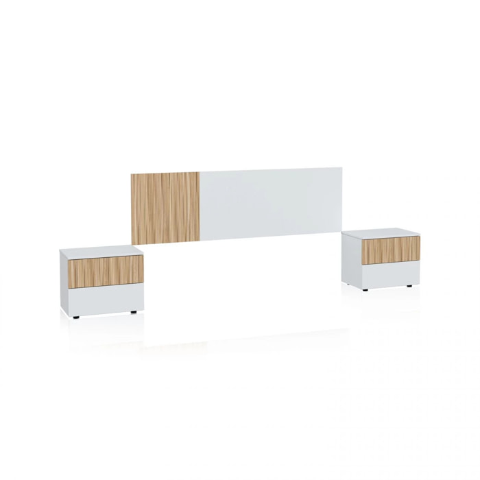 Cabecero con mesitas Nitza Blanco Artik (Blanco Mate) - Natur