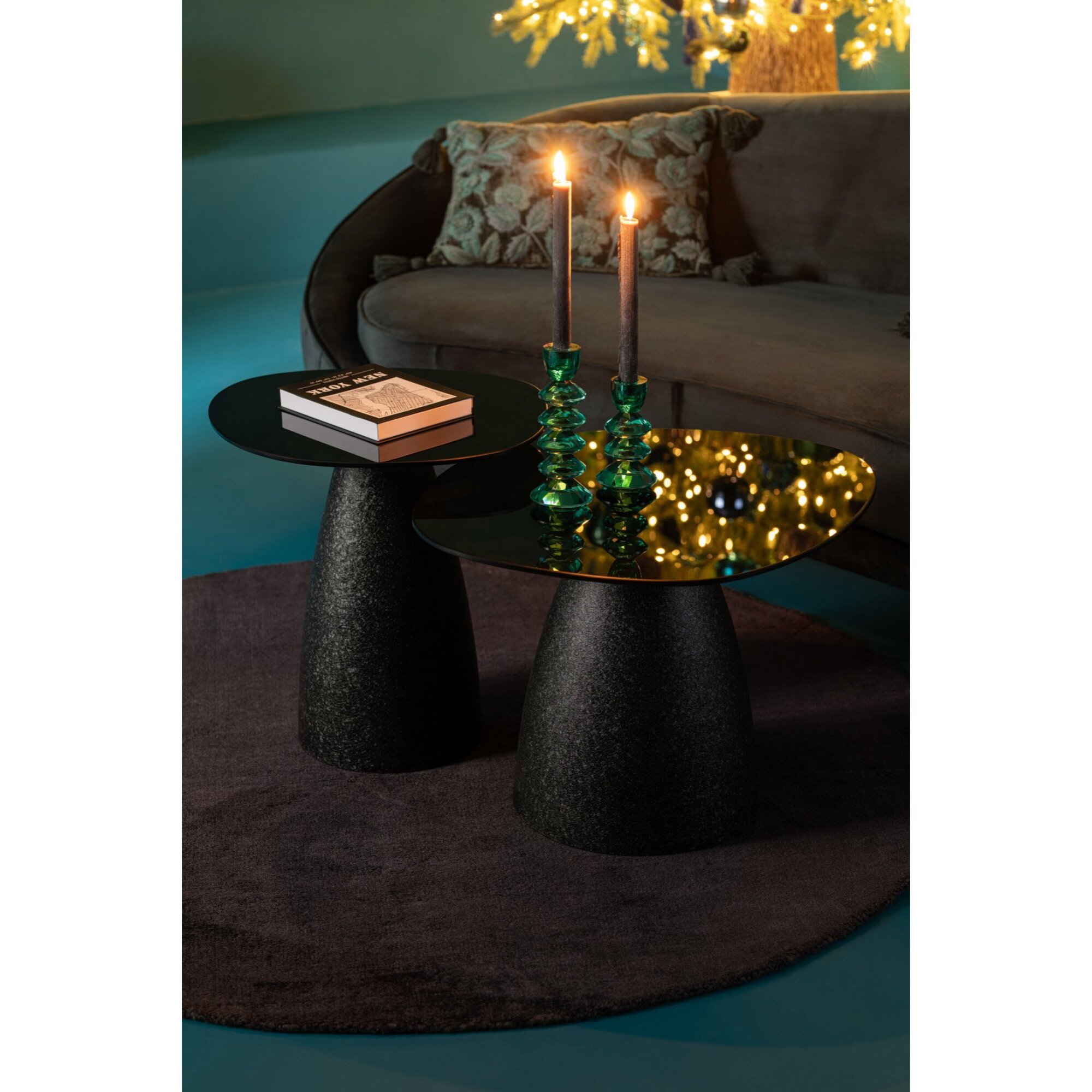 J-Line Chandelier - verre - turquoise - 2 pièces
