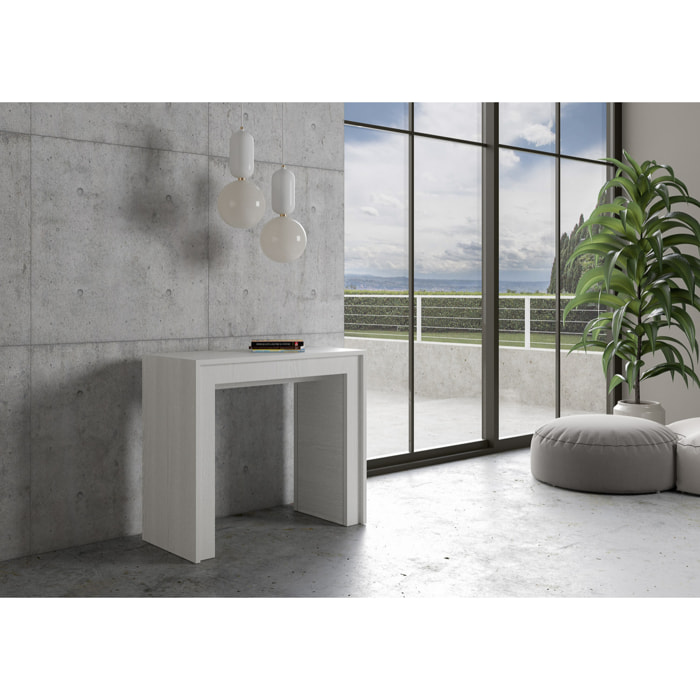 Consolle allungabile 90x42/198 cm Mia Small Bianco Frassino.