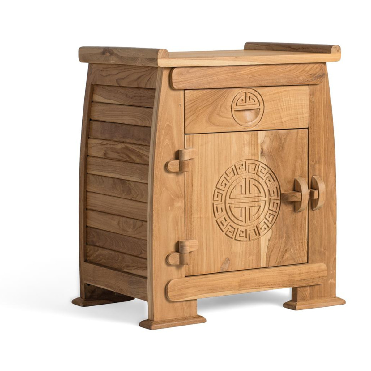 Mesitas de Noche de Madera de Teca 54 Cm Estilo Colonial Oriental