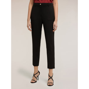 Motivi - Pantaloni chino in tessuto armaturato - Nero