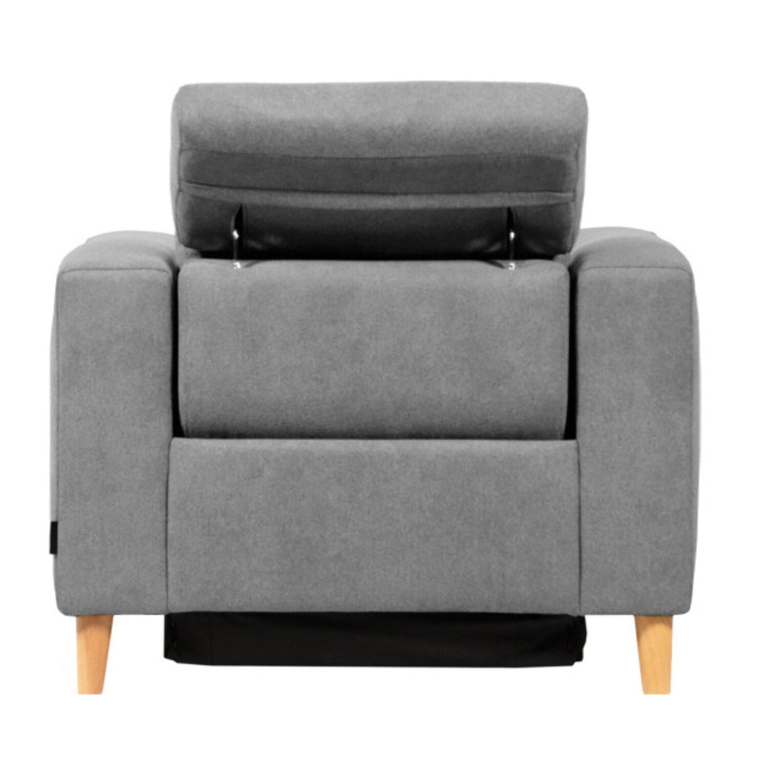Fauteuil électrique relax tissu et pieds en bois - MARCO