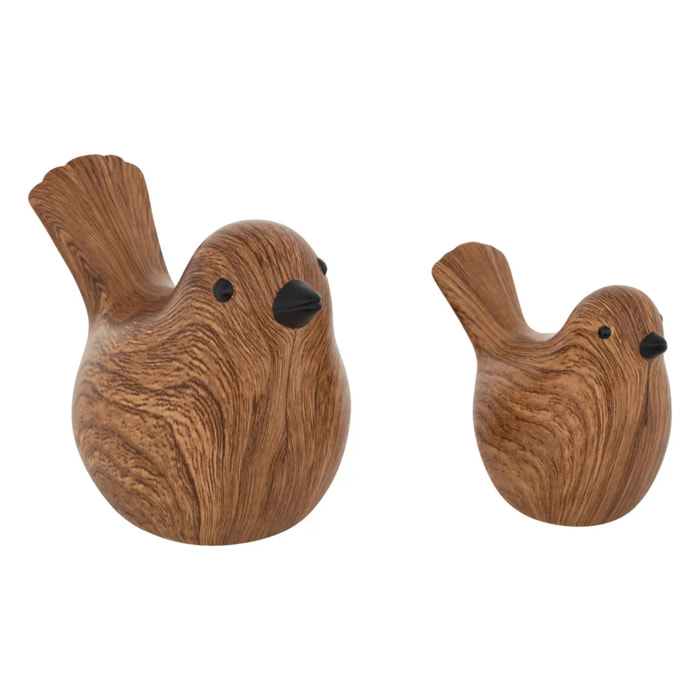 Lot de 2 oiseaux Family corner marron L145 105cm