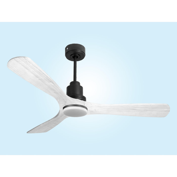 Ventilateur de plafond Réversible  Thermostat Dimmable Wifi Moteur à courant continu Toits en pente Télécommande Lumière à trois tons Hypersilence Mémoire