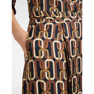 Elena Mirò - Falda midi estampada - Marrón