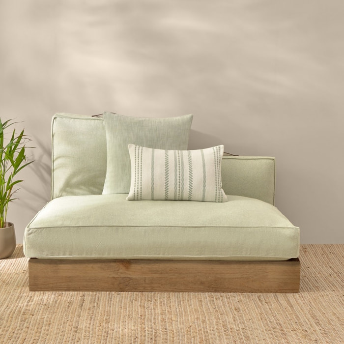 Funda de cojín chill out textura entramada Trichi color verde Algodón