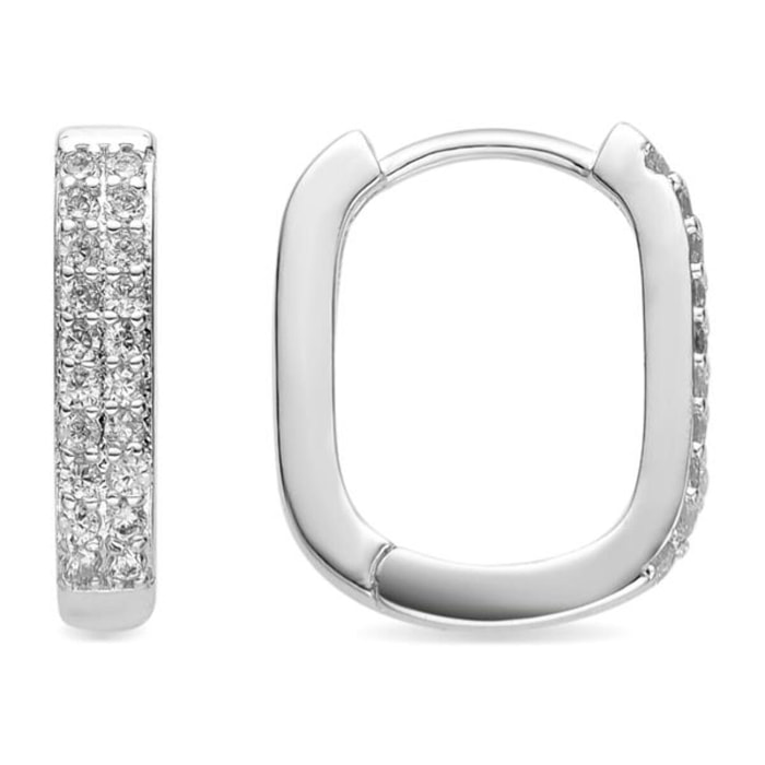 Pendientes con Circonita Brillante acabado plata