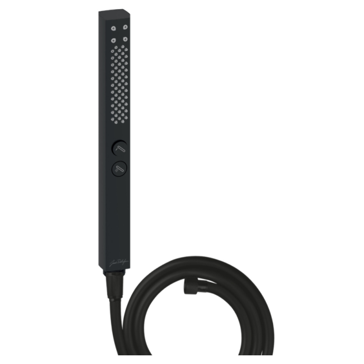 Pommeau de douche Shift+ carré 2 jets noir mat + flexible