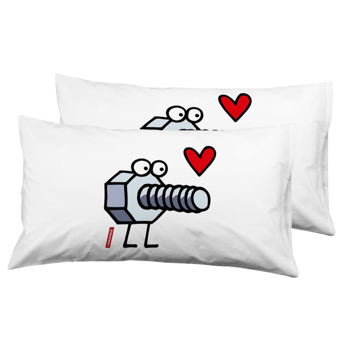2 Fundas de almohada 50x75 cm Kukuxumusu Enrosque Corazón - 100% algodón -