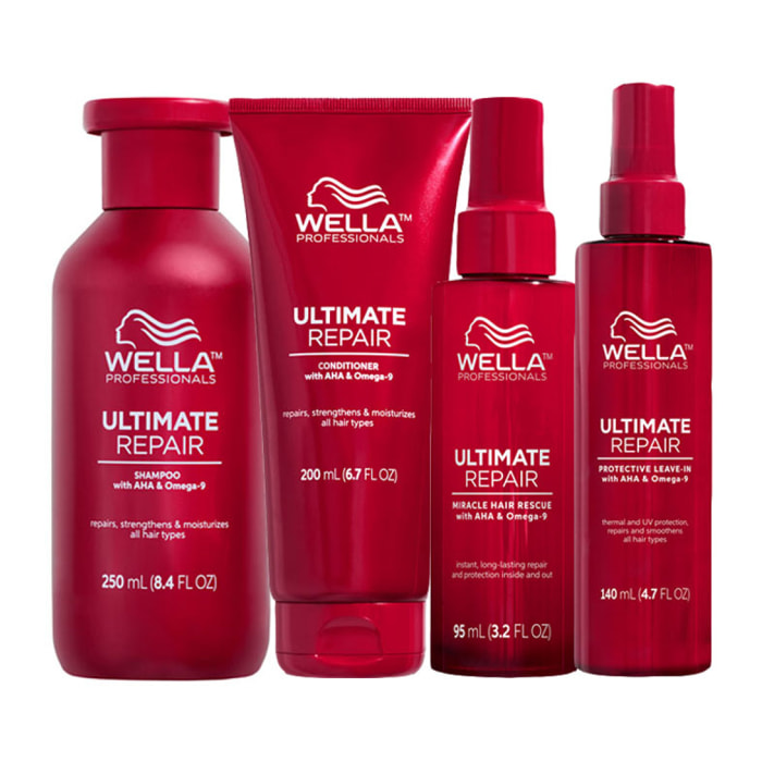 WELLA Kit Ultimate Repair Shampoo 250ml + Conditioner 200ml + Miracle Hair 95ml + Protective Leave In 140ml