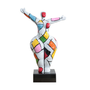 Statue femme debout en résine multicolore H34cm - SUBHA 01