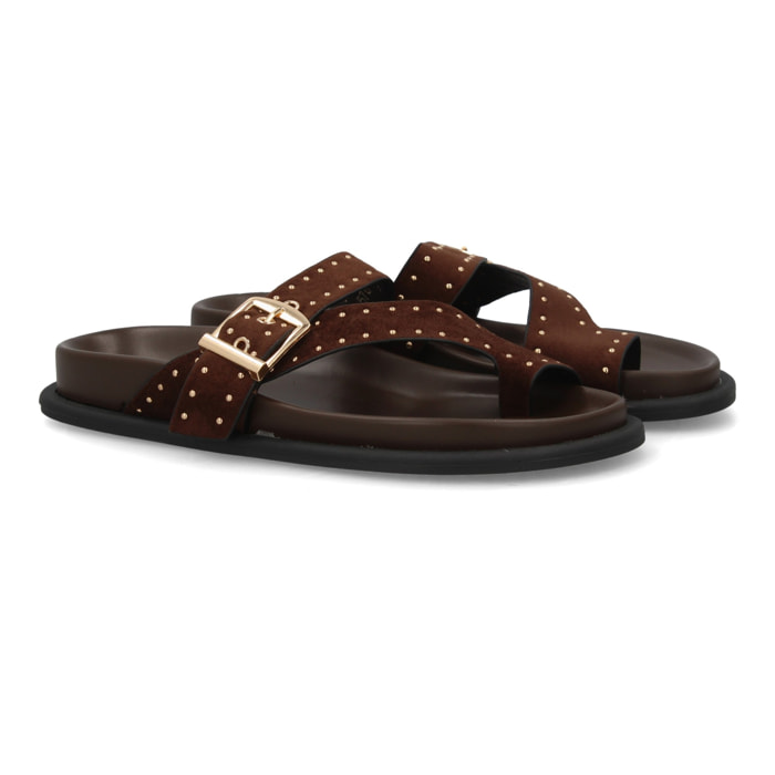 Sandalias planas con tiras cruzadas para mujer