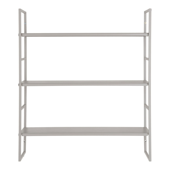 Beja Scaffale a muro in acciaio grigio 3 ripiani 48x17x55 cm