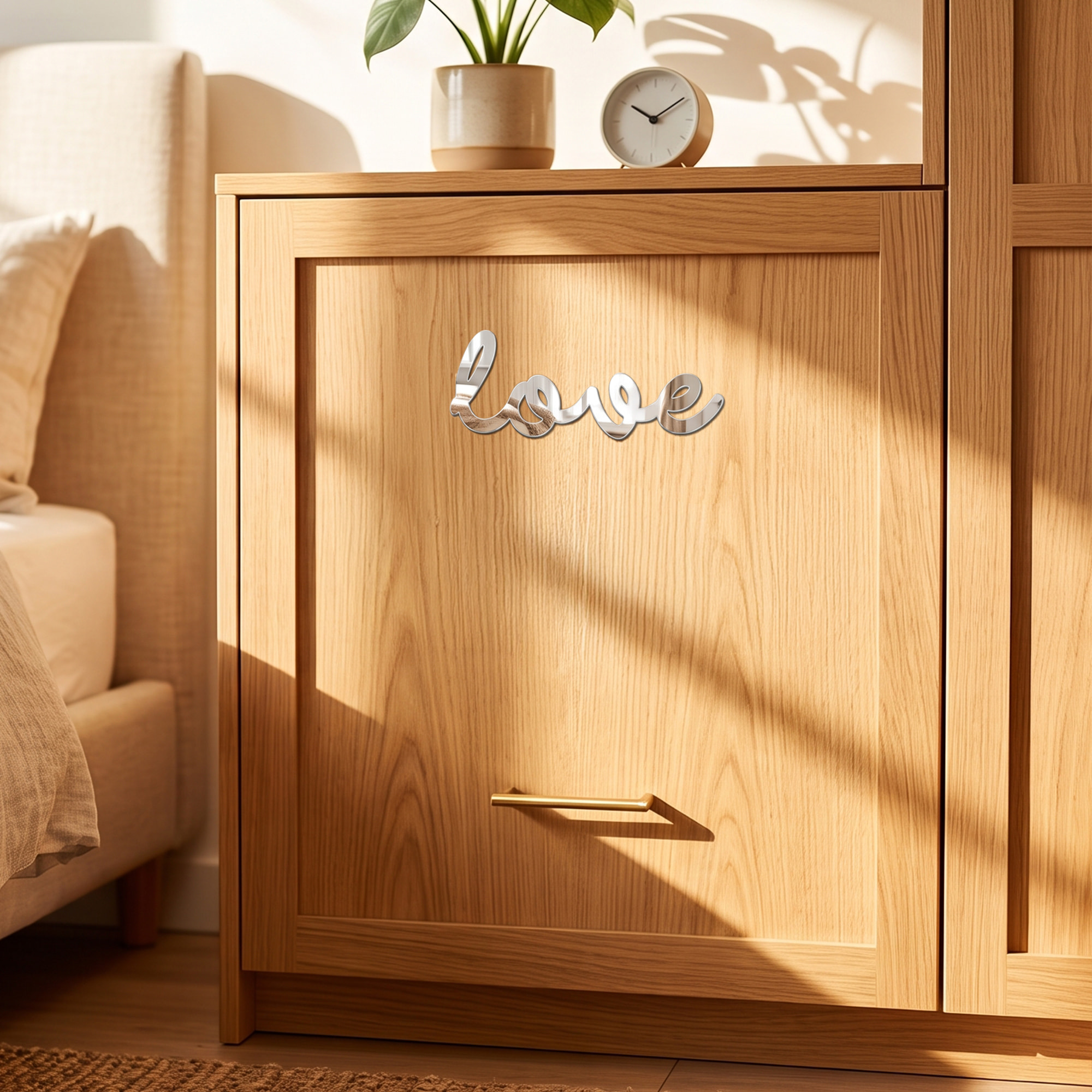 Sticker effet mirroir Love 30 x 10 cm
