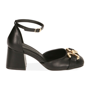 Zapato de tacón negros, tacón 7 cm.