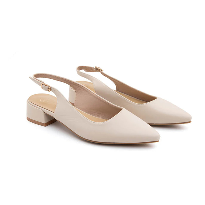 Slingback daily-chic con tacco 3.5 cm - BEIGE