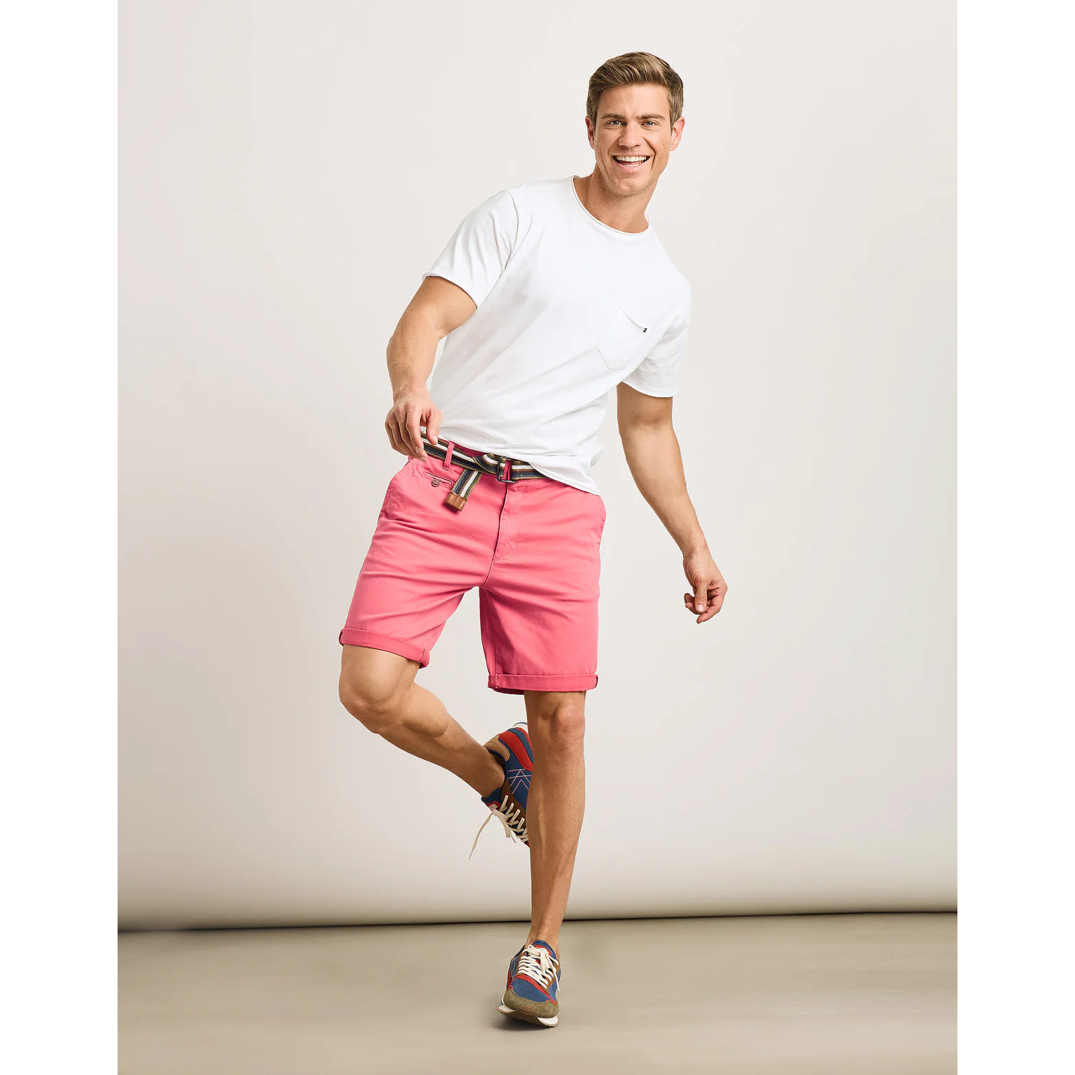 Bermuda Algodón con Cinturón Coral - Esteban