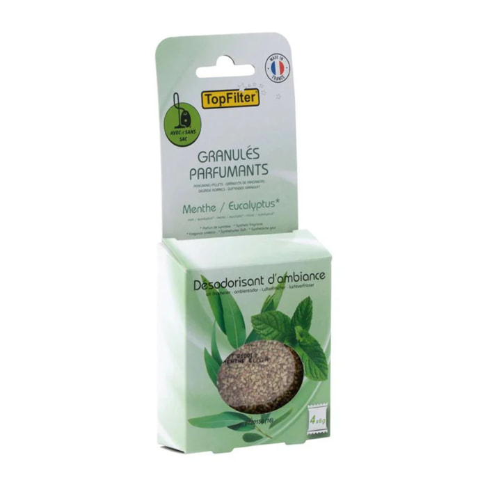 Lot de 4 sachets de parfum pour aspirateur odeur menthe/eucalyptus TopFilter