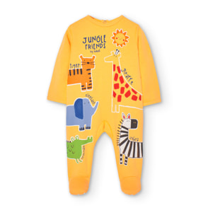 Pelele recién nacido, algodón estampado, mangas largas