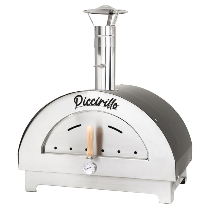 Piccirillo - forno a legna in acciaio inox con camera di cottura da 60x40 cm