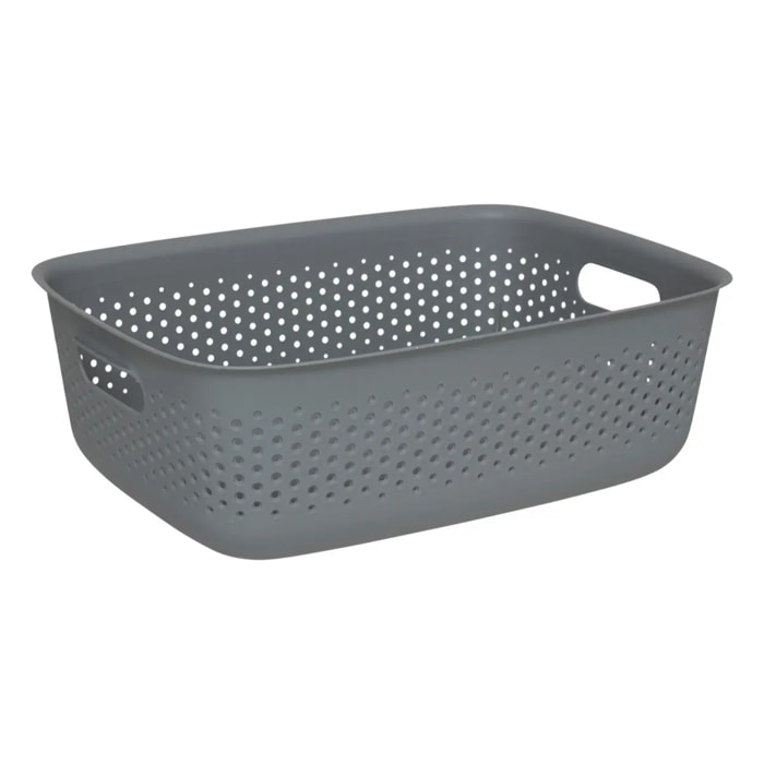 Panier "Tila" 10L gris en plastique