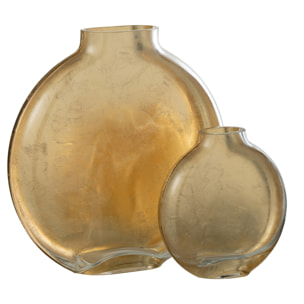 J-Line vase Miki - verre - transparent/or - small - 25.5 cm de hauteur