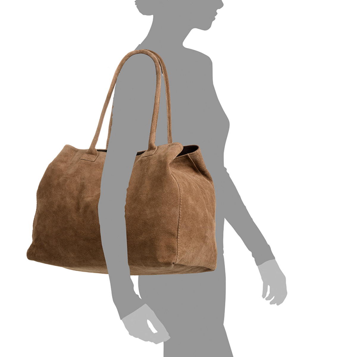 Annagrazia Bolso Shopper Mujer.Piel auténtica Gamuza