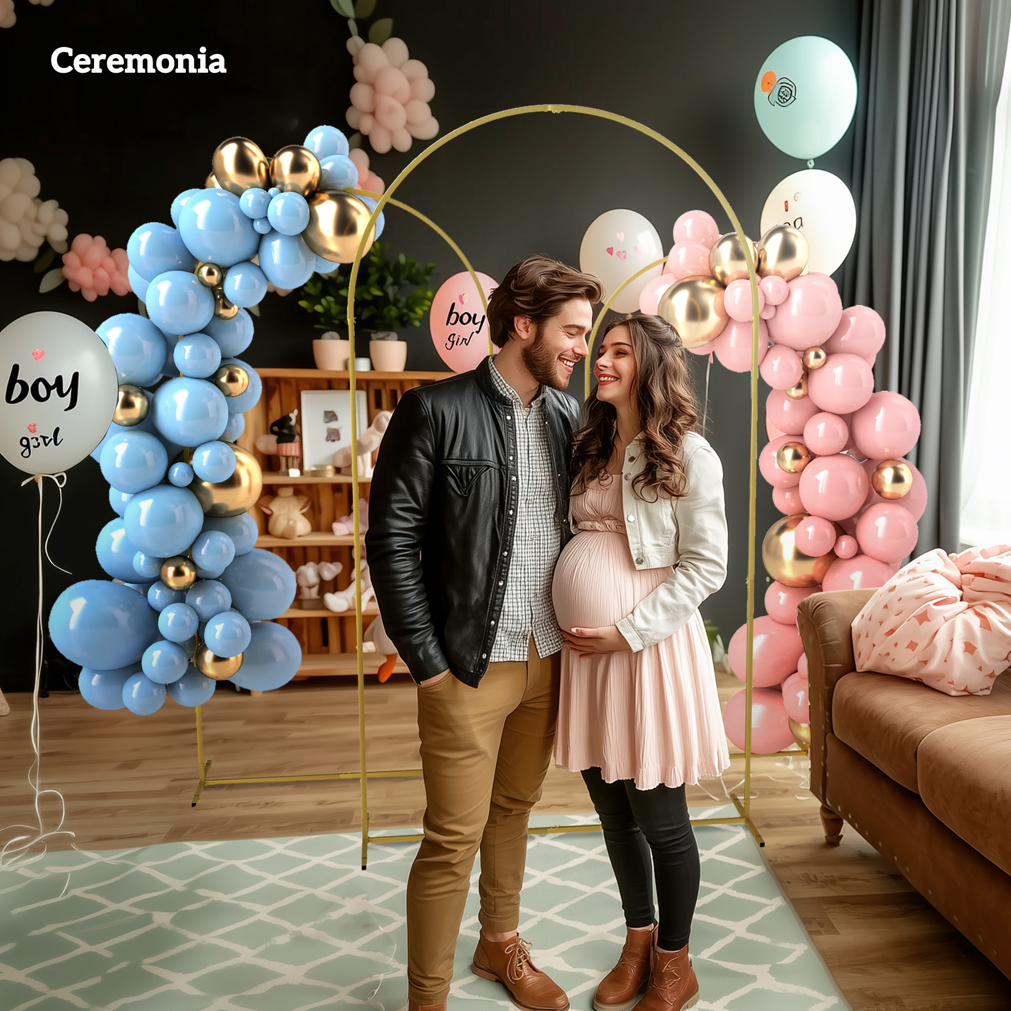 Set de 3 Arcos de Jardín para Rosas de Metal, Arcos de Boda de 220/200/180 cm con Recubrimiento en Polvo, Resistente a la Intemperie, para Plantas Trepadoras, Decoración Patio Terraza, Dorado