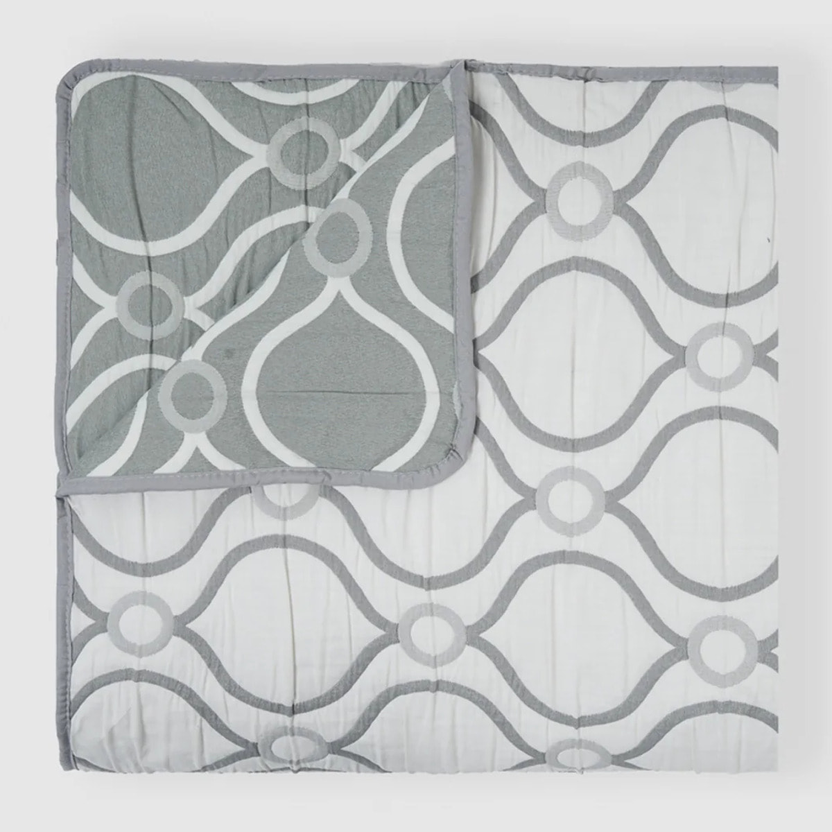 Colcha doble tela jacquard pagoda verde seco