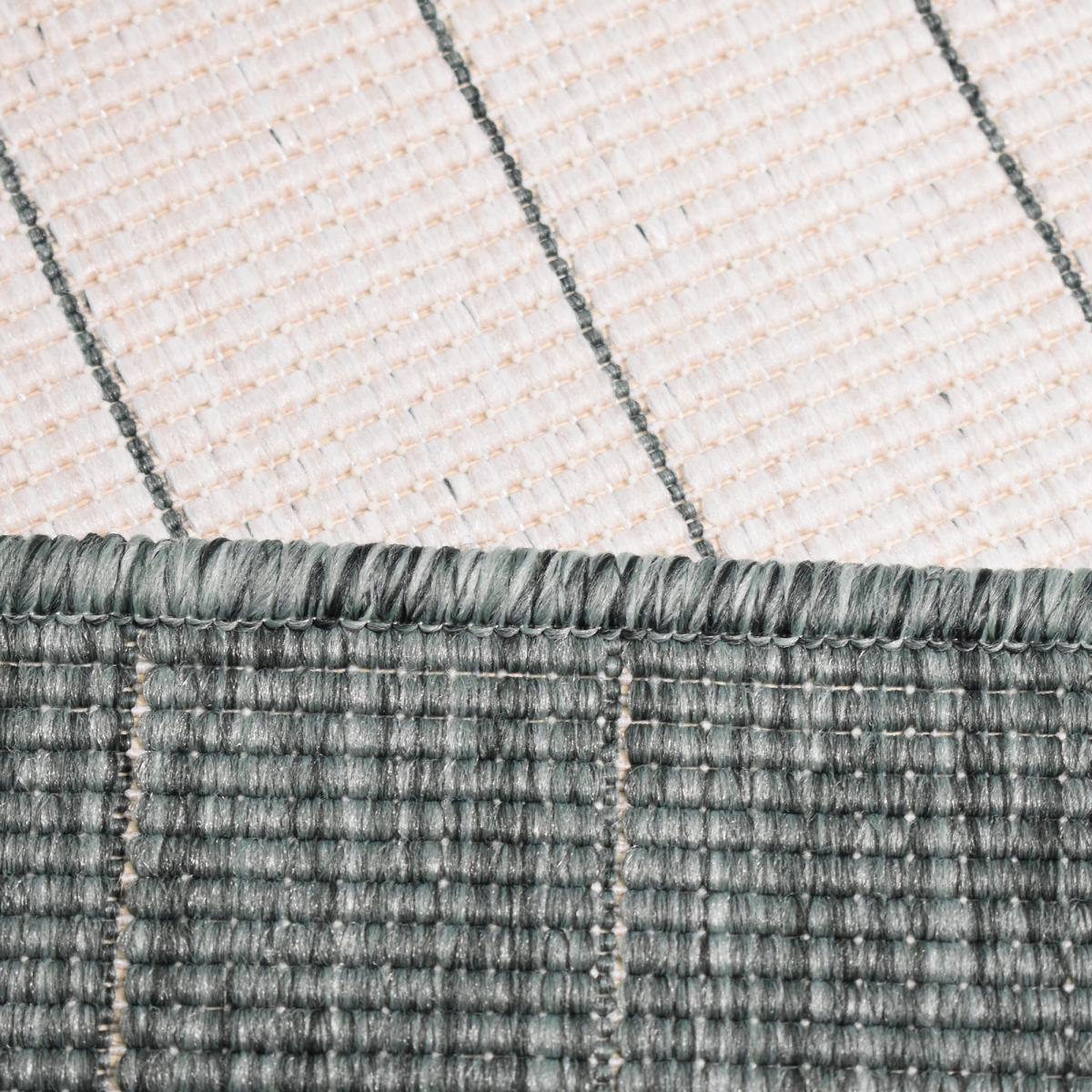 Tapis d'extérieur reversible Faje vert motif tendance ton sur ton