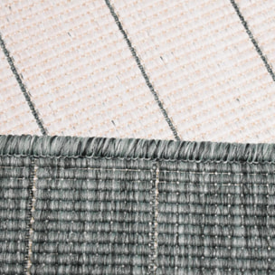 Tapis d'extérieur reversible Faje vert motif tendance ton sur ton