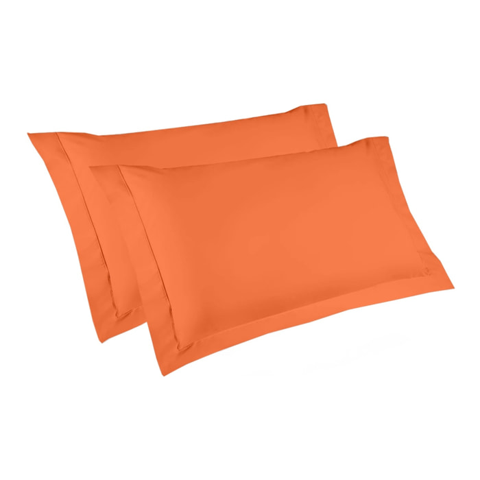 Coppia Federe 3 volani IPERSAN Puro Cotone Arancio