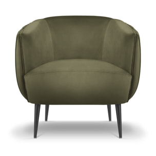 Fauteuil "Cyrille" en velours vert