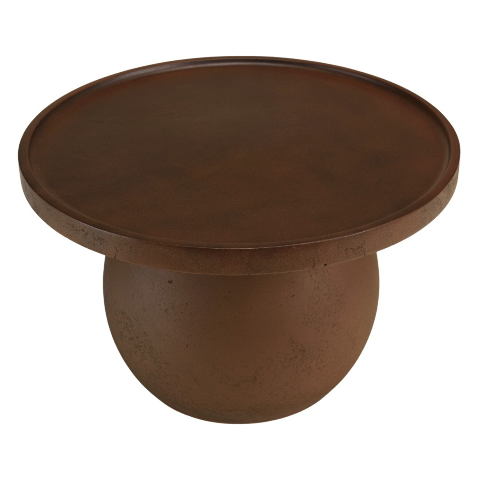 NESTOR - Table d'appoint ronde en béton marron D45cm