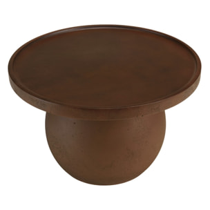 NESTOR - Table d'appoint ronde en béton marron D45cm