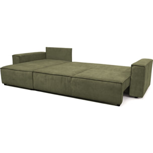 Canapé d'angle convertible 5 places en tissu chenille - HARPER
