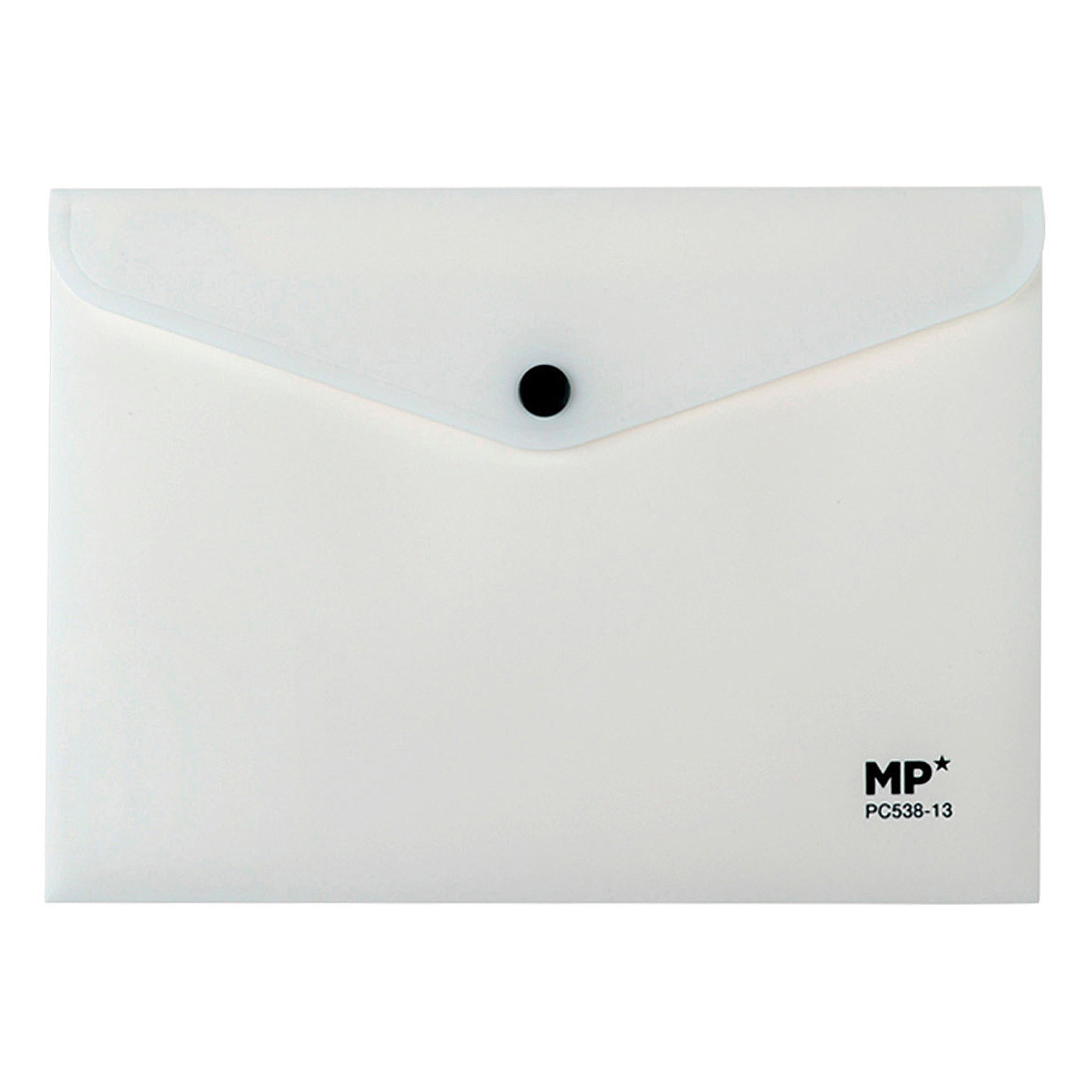 PACK 12 UNIDADES CARPETA SOBRE CIERRE BOTÓN A5 BLANCO