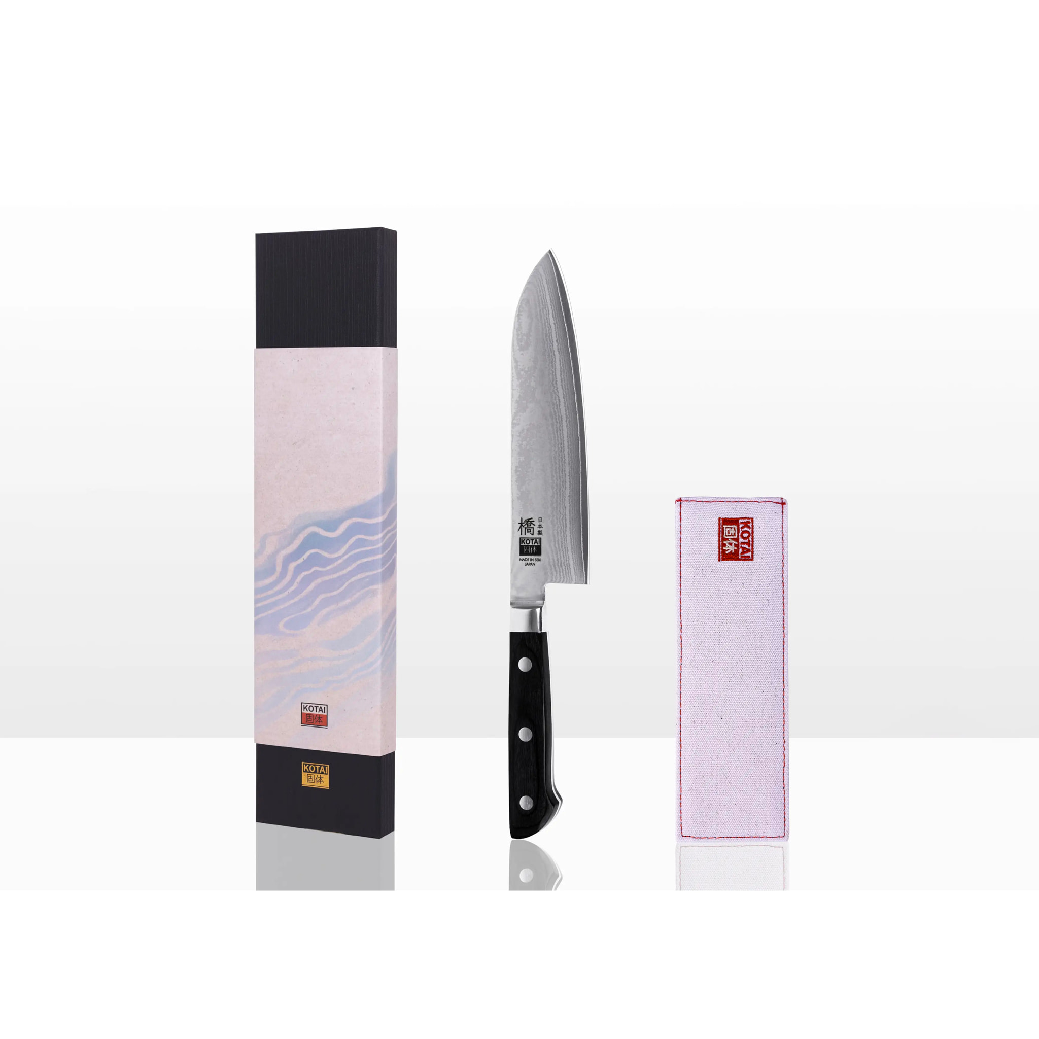 Coltello "Santoku" Hashi Damas - acciaio damasco giapponese - lama: 18 cm