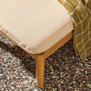 Bain de soleil bois d'acacia multi positions avec roulettes SOLA