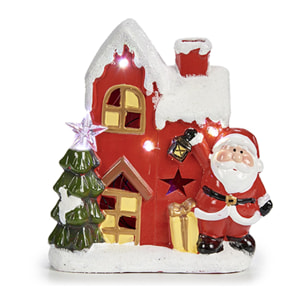 Figura de Papá Noel con casita.