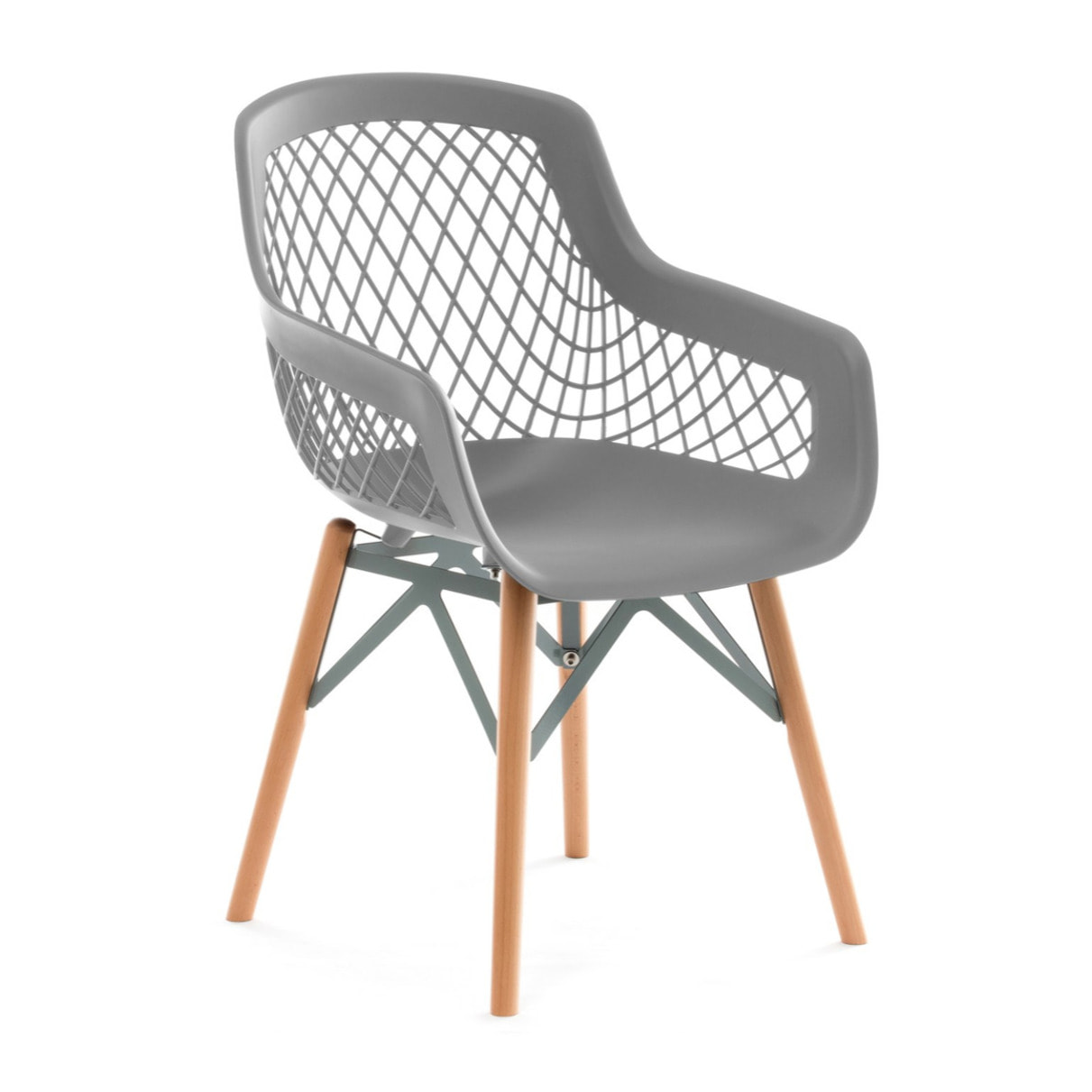 Set di 2 sedie Pure Style grigie con gambe in legno