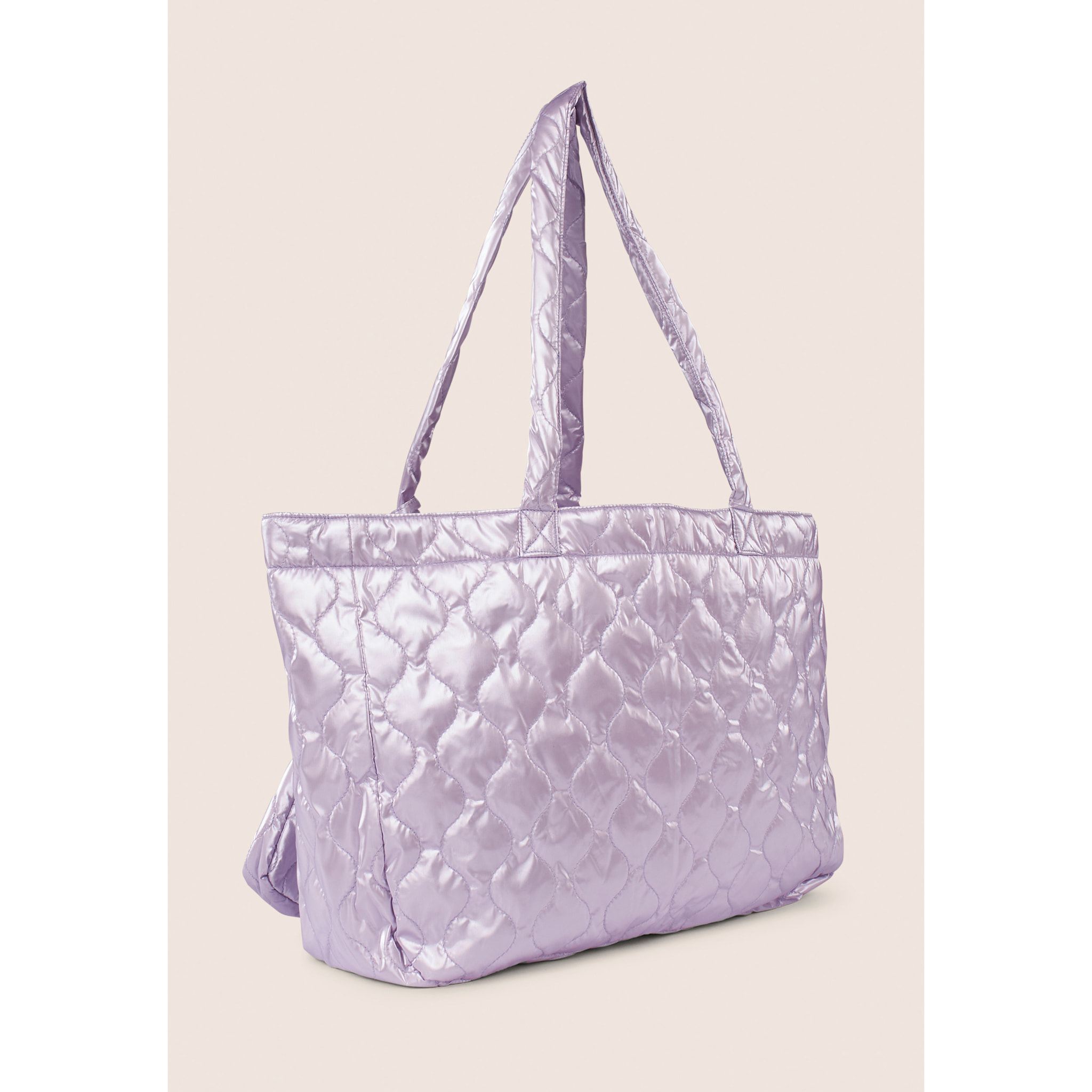 Borsa imbottita con trousse e logo ricamato